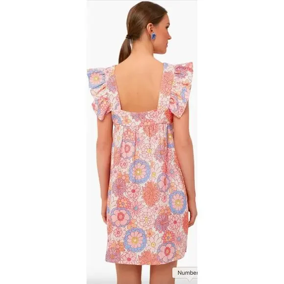 NWT Tuckernuck x Cameron Eubanks Wimberly Folly Floral Flutter Sleeve Dress XS - Picture 8 of 8